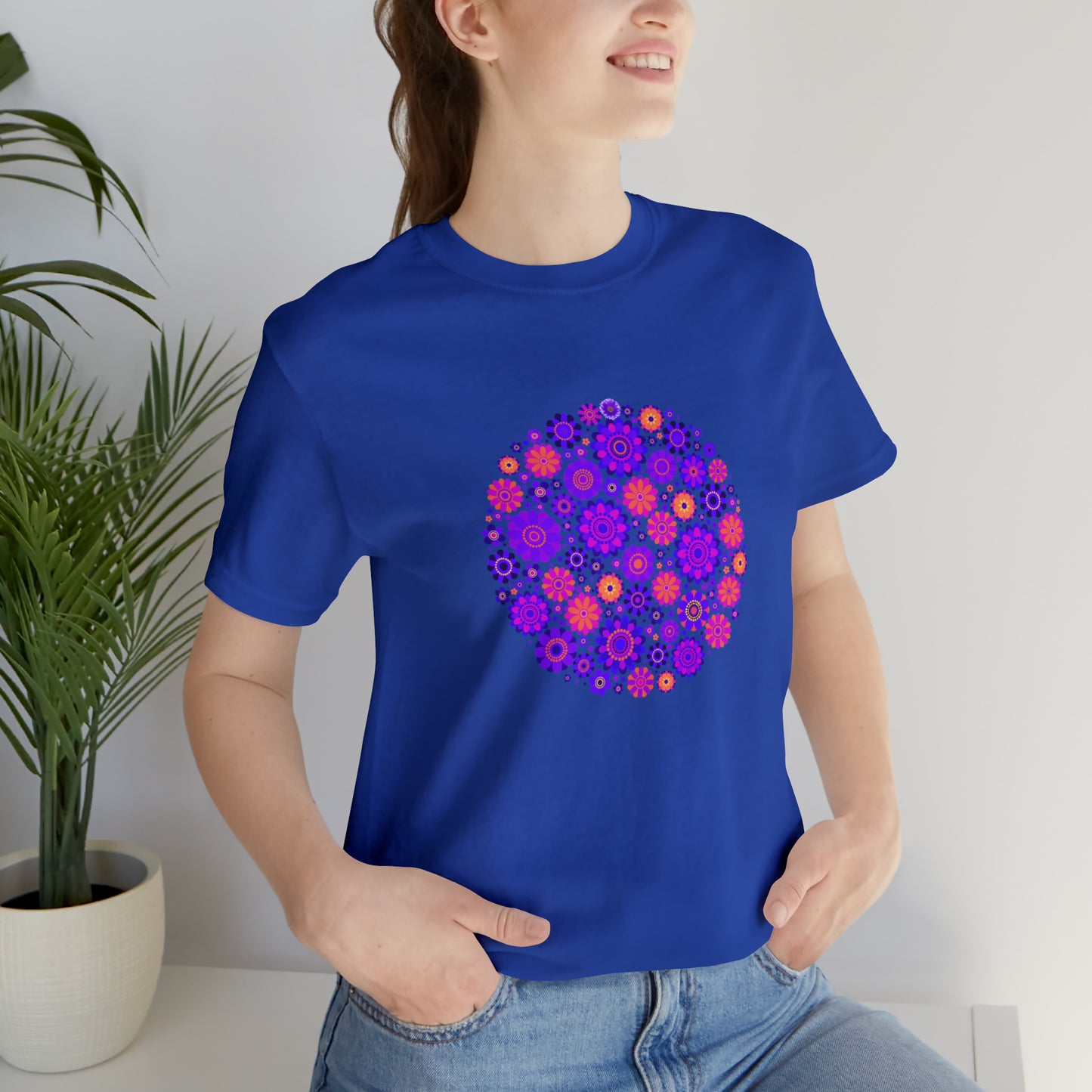 Colorful, Nature, Flowers- Adult, Regular Fit, Soft Cotton,  T-shirt