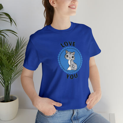 Cat, Love You, Animals- Adult, Regular Fit, Soft Cotton, T-shirt