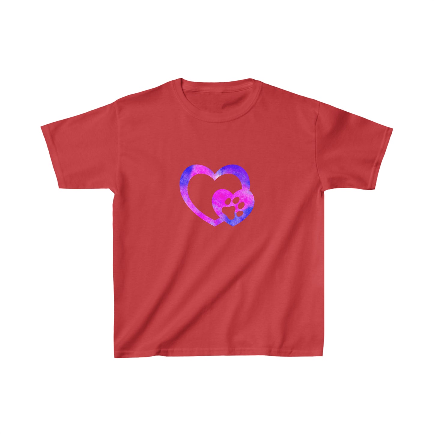 Art, Colorful, Love, Dog Paw- Kids, Child, Heavy Cotton, T-shirt