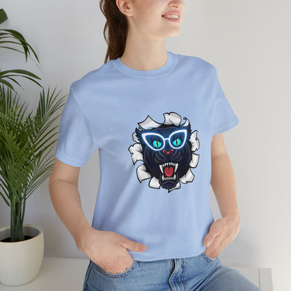 Holidays, Halloween, Animals, Felines, Funny, Sports, Panthers- Adult, Regular Fit, Soft Cotton, T-shirt