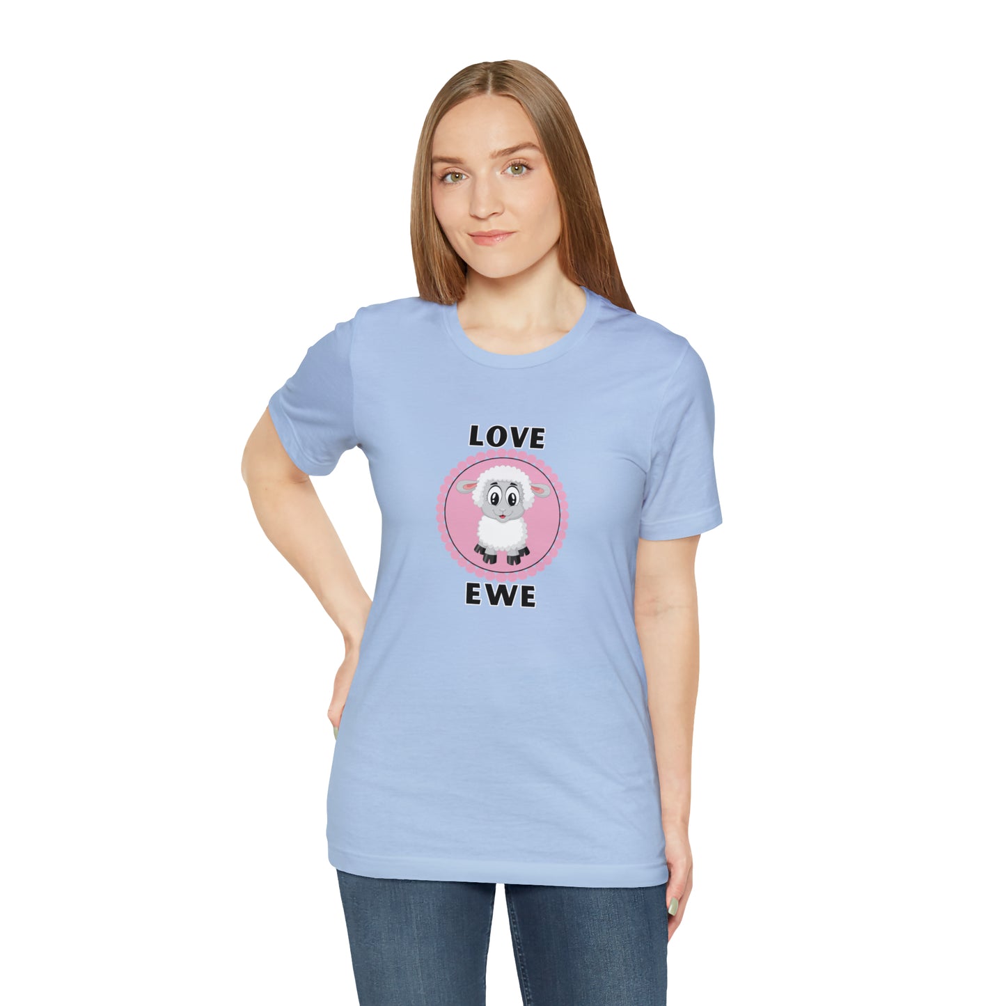Sheep, Love Ewe, Animals- Adult, Regular Fit, Soft Cotton T-shirt
