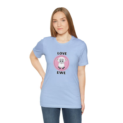 Sheep, Love Ewe, Animals- Adult, Regular Fit, Soft Cotton T-shirt