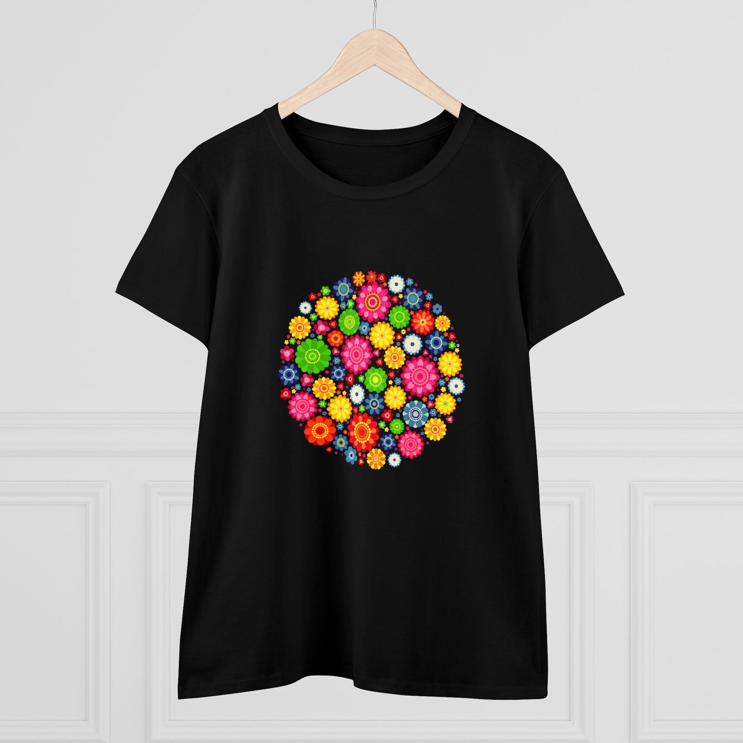 Colorful, Nature, Flowers- Adult, Semi-fitted, T-shirt