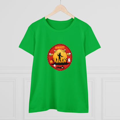 Animals, Bugs, Bee, ZOMBEE, Funny, Holiday, Halloween- Adult, Semi-fitted, Smaller Size Image, T-shirt