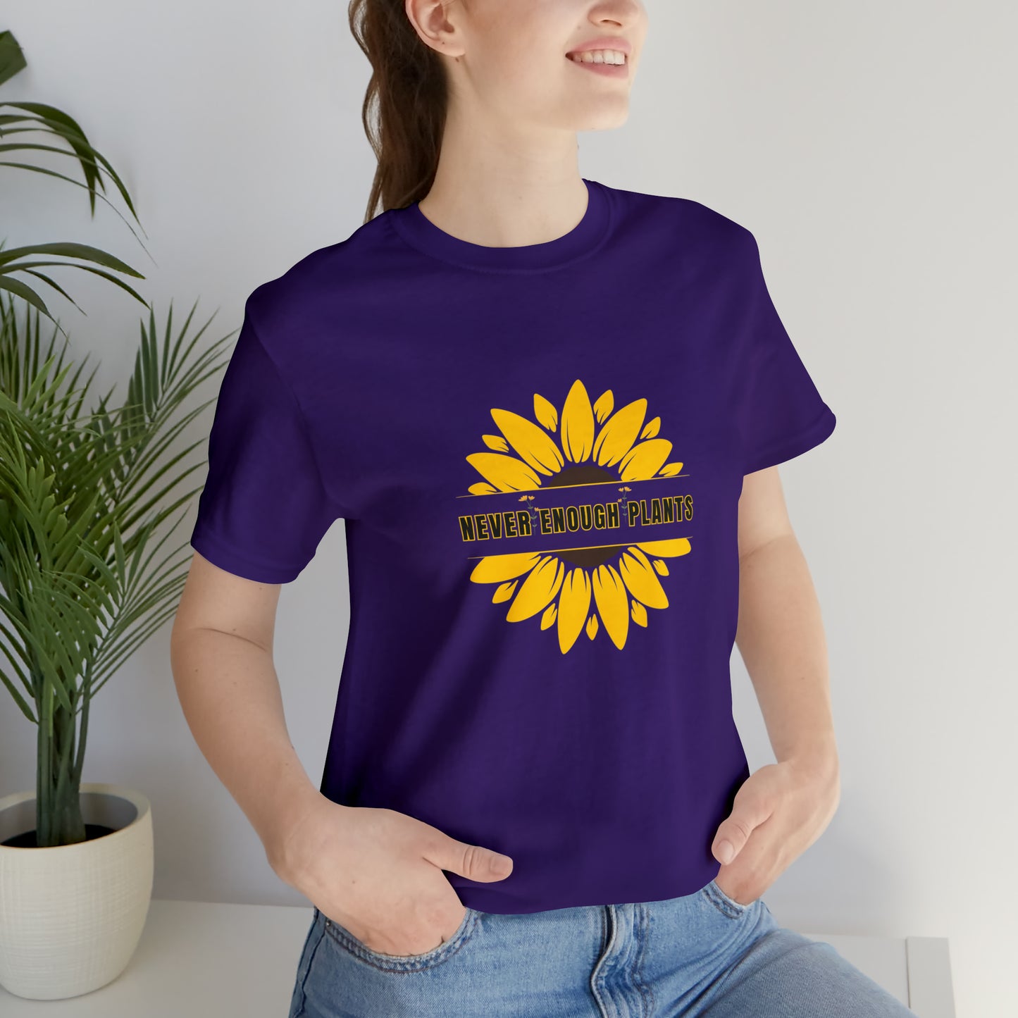 Nature, Plants, Flowers, Garden, Never Enough Plants, Sunflowers- Adult, Regular Fit, Soft Cotton, T-shirt