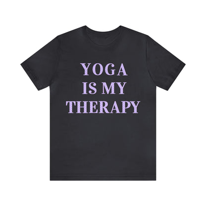 Yoga Is My Therapy- Adult, Regular Fit, Soft Cotton, Full Size Image, T-shirt