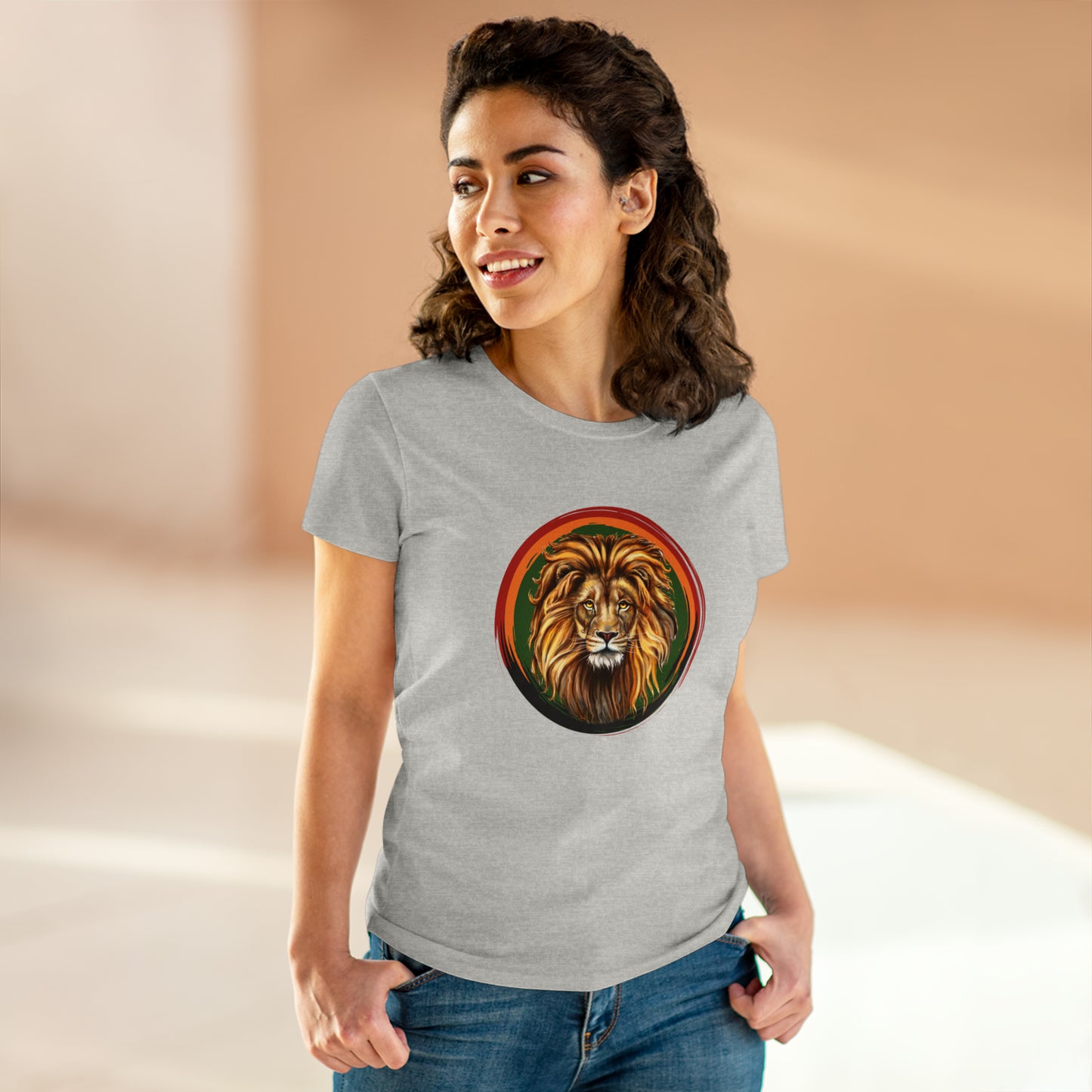 Lion, Animals, Felines (Wild Cats), Nature- Adult, Semi-fitted T-shirt