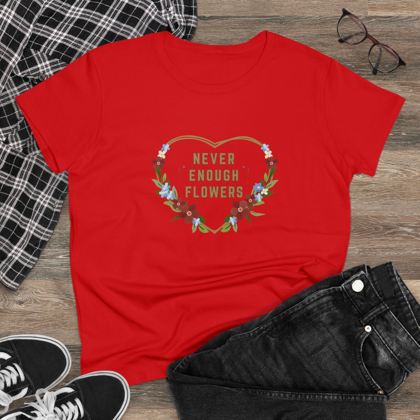 Nature, Plants, Never Enough Flowers, Plants- Adult, Semi-fitted, T-shirt