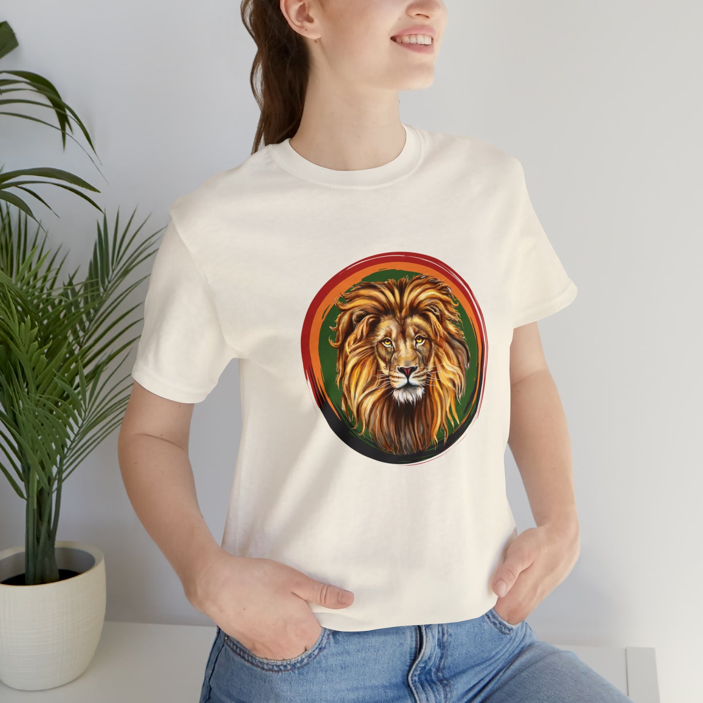 Lion, Animals, Feline (Wild Cats)- Adult- Adult, Regular Fit, Soft Cotton, Full Size Image, T-shirt