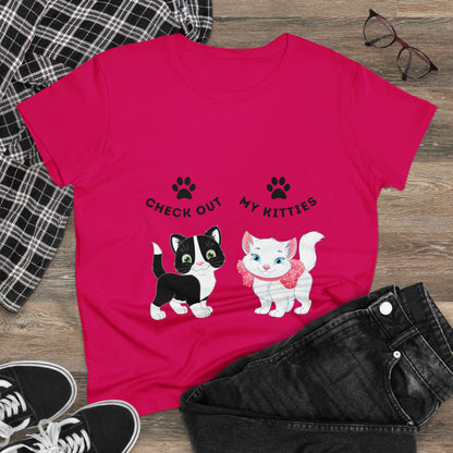 Kitty Cat T-Shirt / Check Out My Kitties Semi-Fitted Shirt / Unisex Jersey Short Sleeve Tee / Humorous Pet Clothes