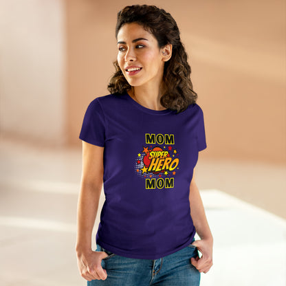 Family, Mom, Superhero, Positive- Adult, Semi-fitted, T-shirt