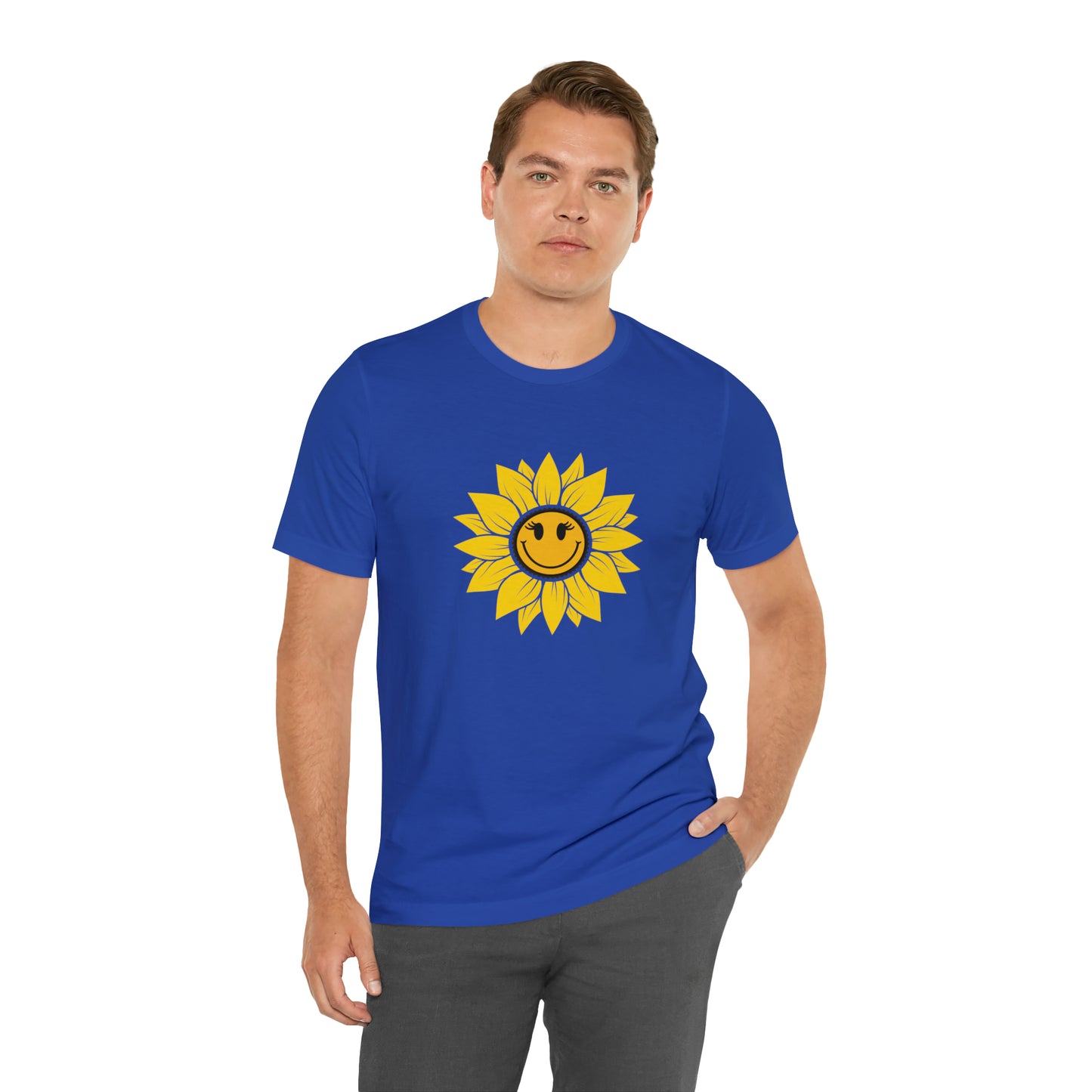 Positive, Sunflower, Nature, Gardens, Flowers, Garden- Adult, Regular Fit, Soft Cotton, T-shirt