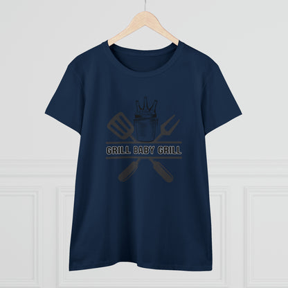 Hobby, Interests, Grilling, Grill Baby Grill, Family, Dad, Mom- Adult, Semi-fitted, T-shirt