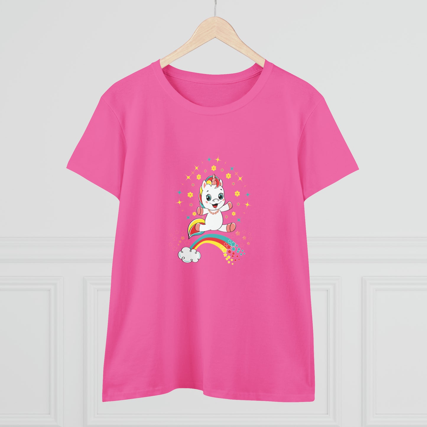 Fantasy, Unicorn, Positive, Things, Rainbow- Adult, Semi-fitted T-shirt