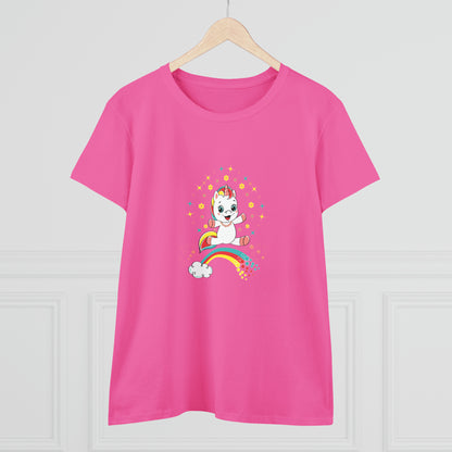 Fantasy, Unicorn, Positive, Things, Rainbow- Adult, Semi-fitted T-shirt