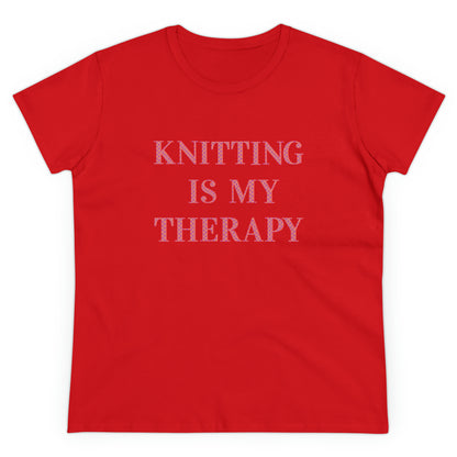 Knitting Is My Therapy- Adult, Semi-fitted T-shirt