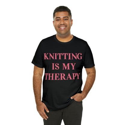 Knitting Is My Therapy- Adult, Regular Fit, Soft Cotton T-shirt