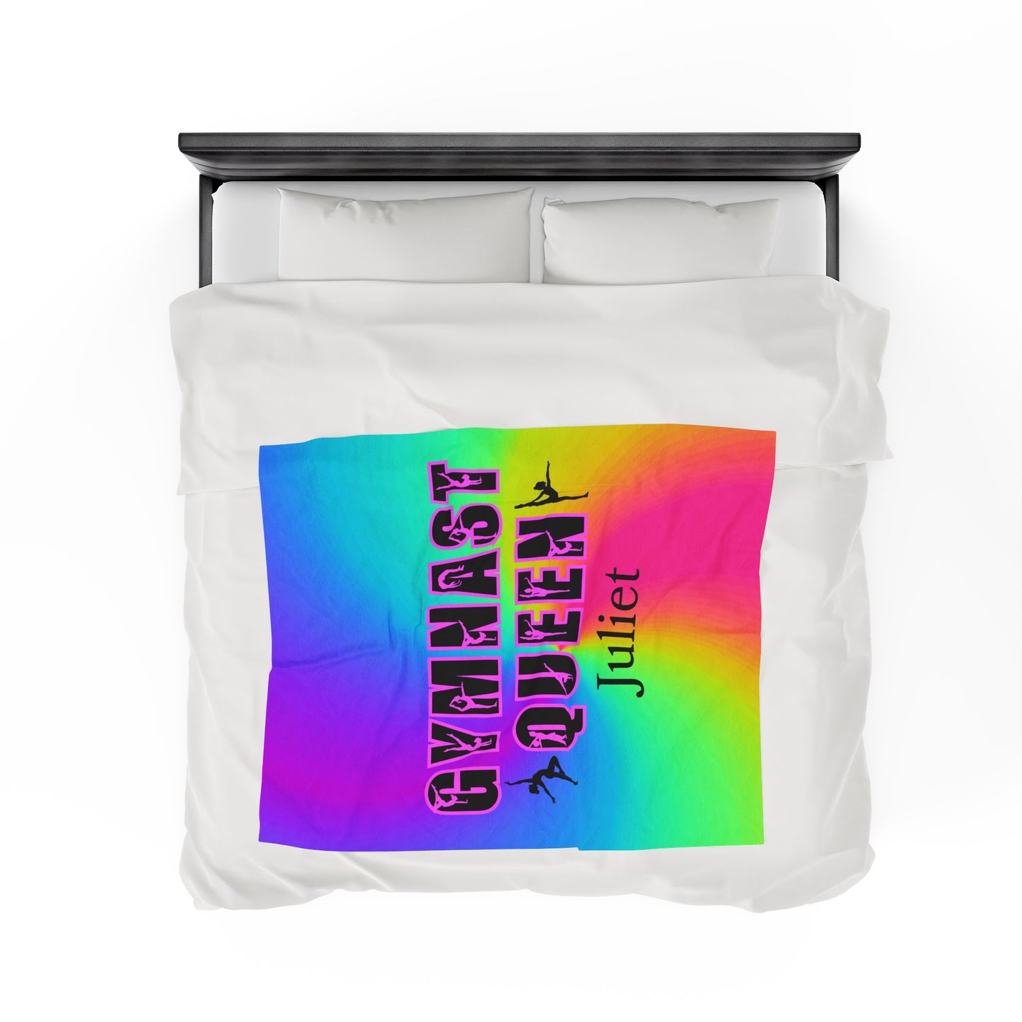 Gymnast Blanket, Velveteen Plush Blanket, Gymnast Queen, Personalized, Gymnastics Gift, Gift For Gymnast Mom Dad, Christmas Birthday Dancer