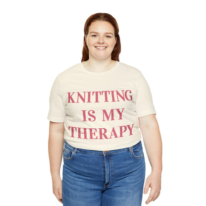 Knitting Is My Therapy- Adult, Regular Fit, Soft Cotton T-shirt