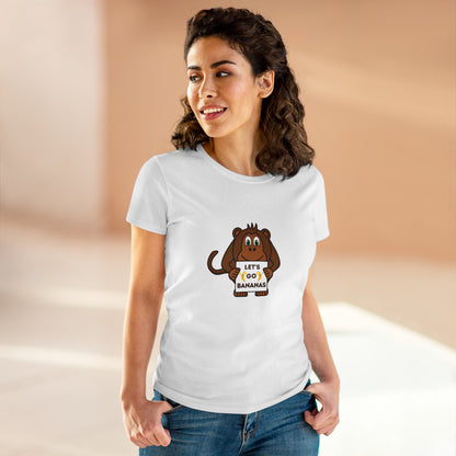Monkey, Let's Go Bananas, Animals- Adult, Semi-fitted, T-shirt