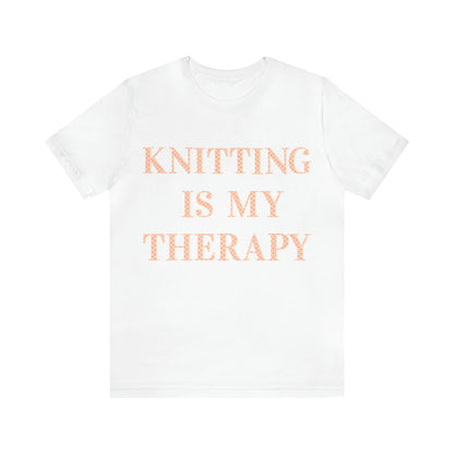 Knitting Is My Therapy- Adult, Regular Fit, Soft Cotton T-shirt