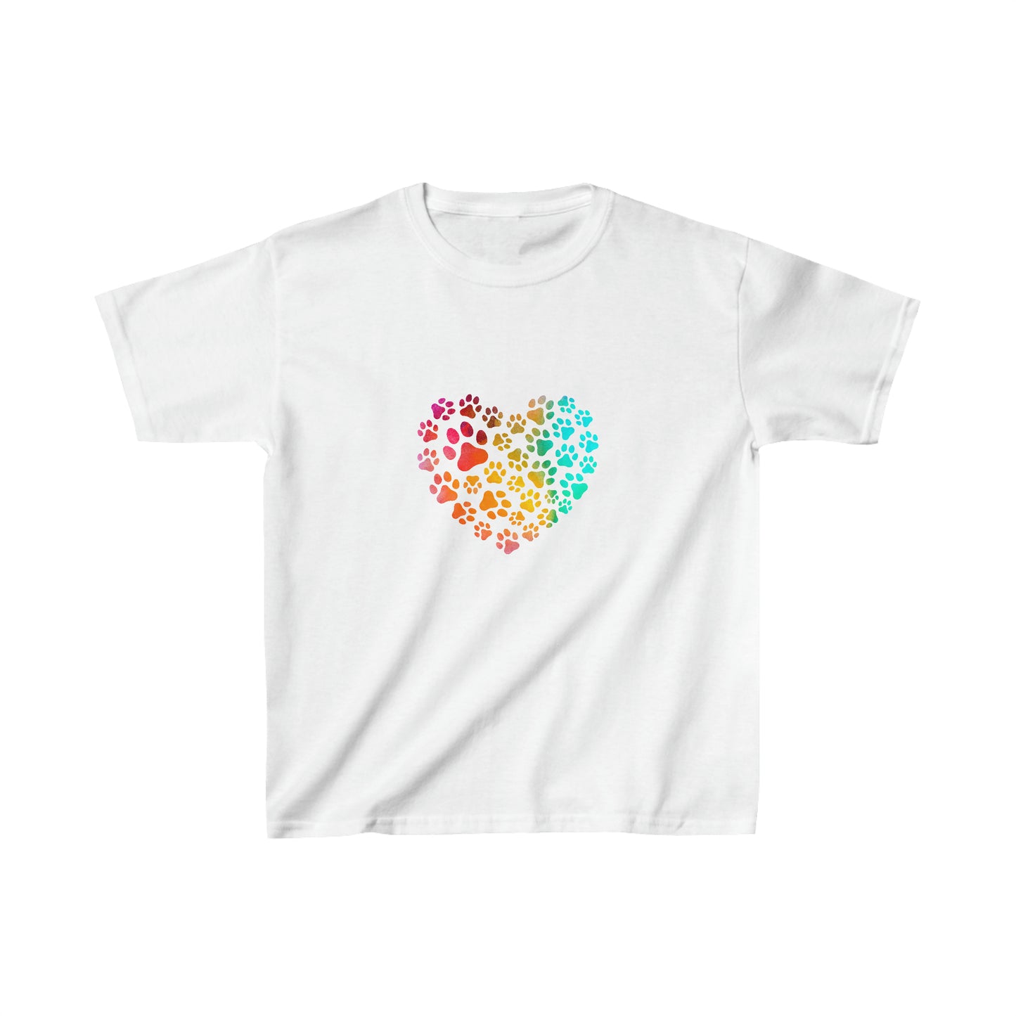 Art, Colorful, Love, Dog Paw- Kids, Child, Heavy Cotton, T-shirt