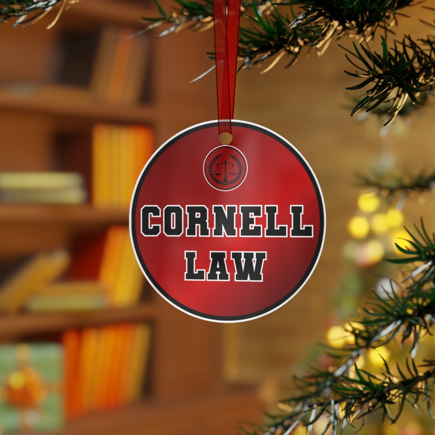 Cornell Law Ornament, Metal Ornament, Law Legal Gift, Scale Of Justice, Christmas Birthday Gift, Cornell Law, Attorney, Alumni. Graduation