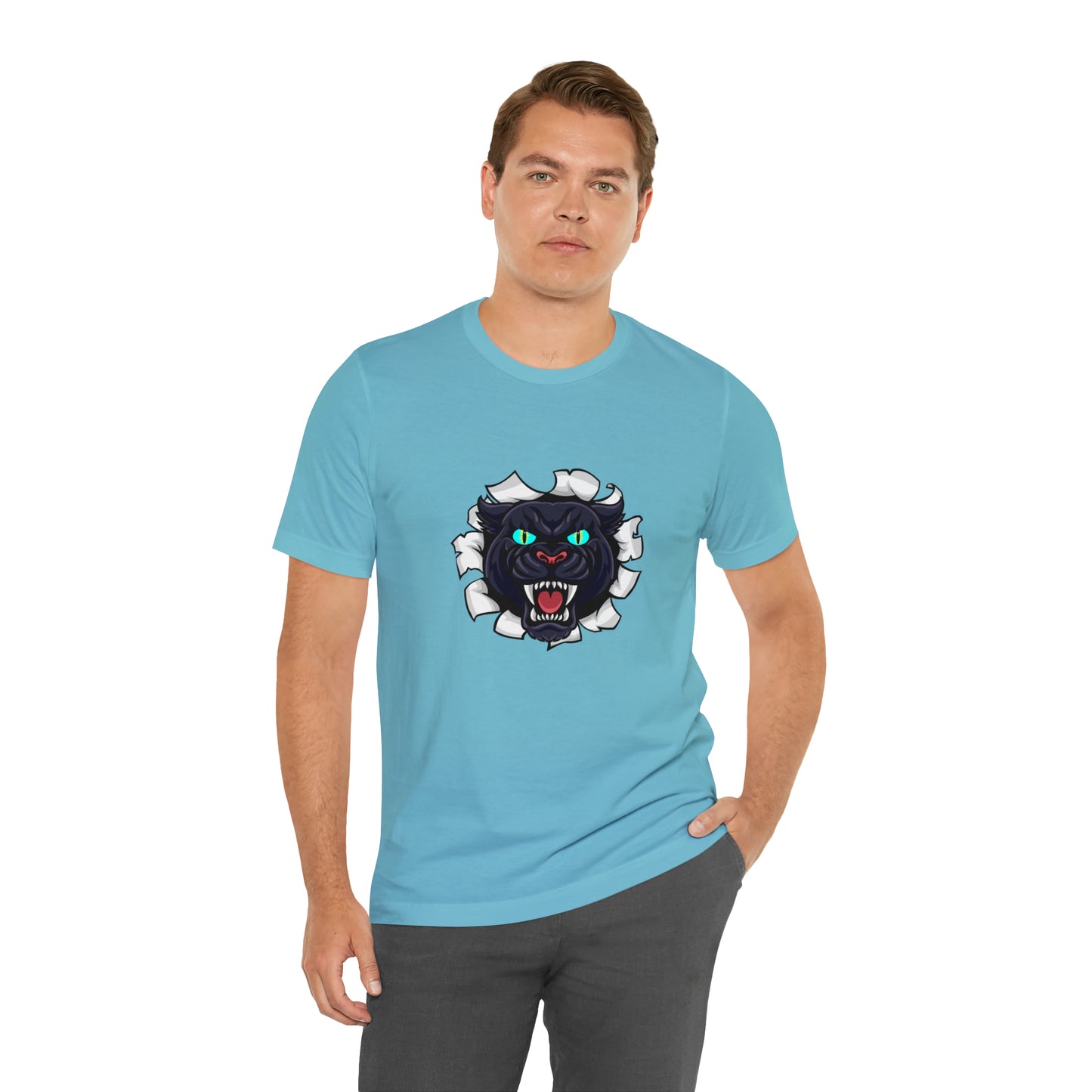 Holidays, Halloween, Animals, Felines, Sports, Football, Carolina Panthers - Adult, Regular Fit, Soft Cotton, T-shirt