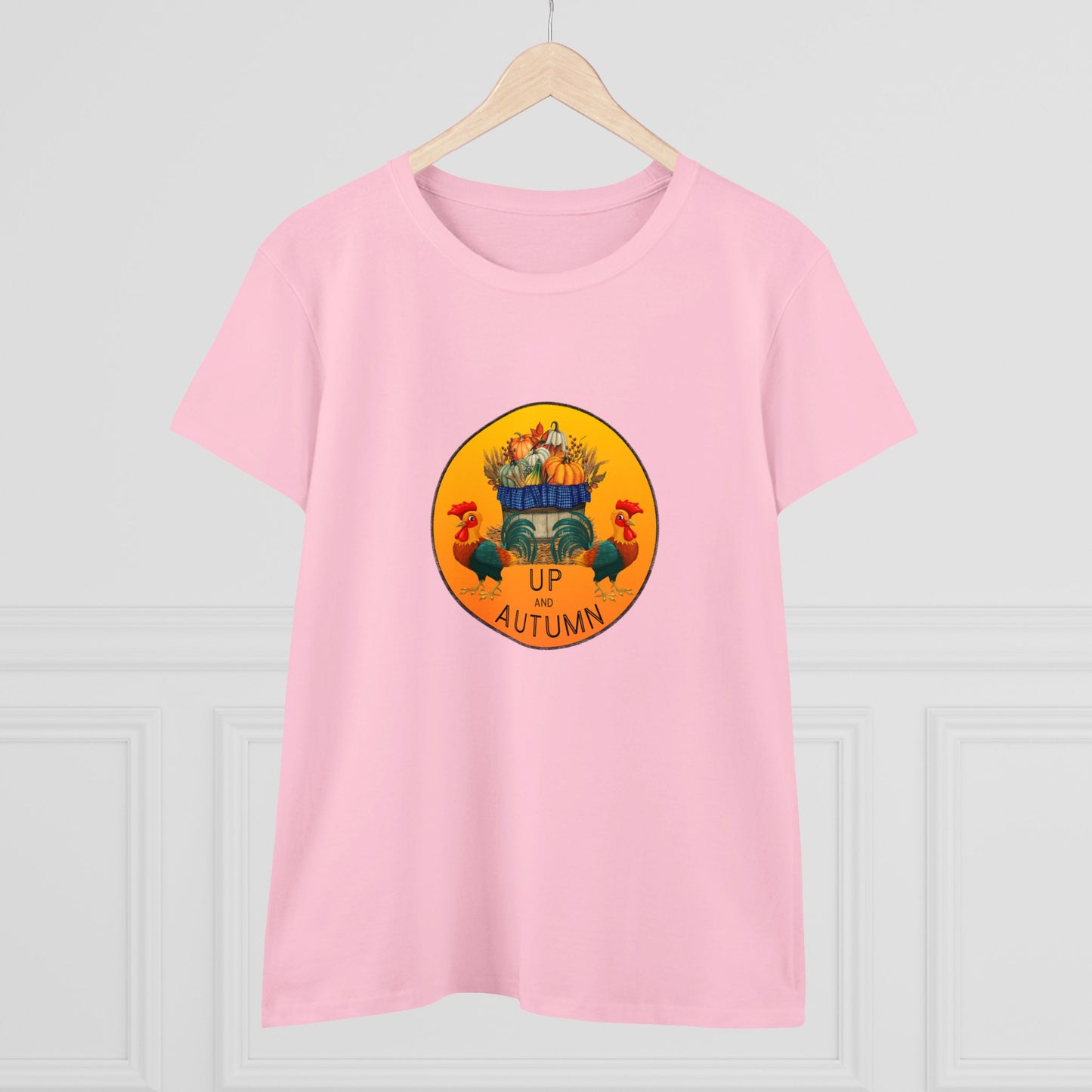 Puns, Up and Autumn, Nature, Seasons, Animals, Chicken- Adult, Semi-fitted, Smaller Size Image, T-shirt