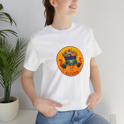 Puns, Up and Autumn, Nature, Seasons, Animals, Chicken, Rooster- Adult, Regular Fit, Soft Cotton, T-shirt
