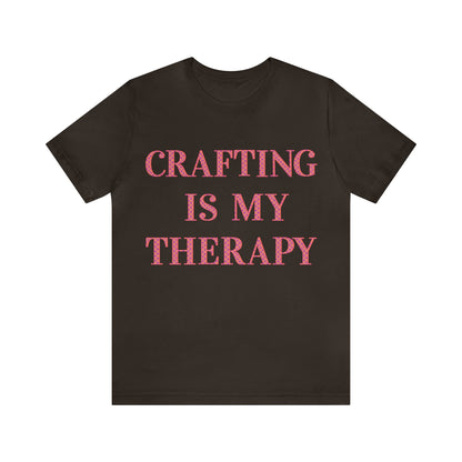 Crafting Is My Therapy- Adult, Regular Fit, Soft Cotton, Full Size Image, T-shirt