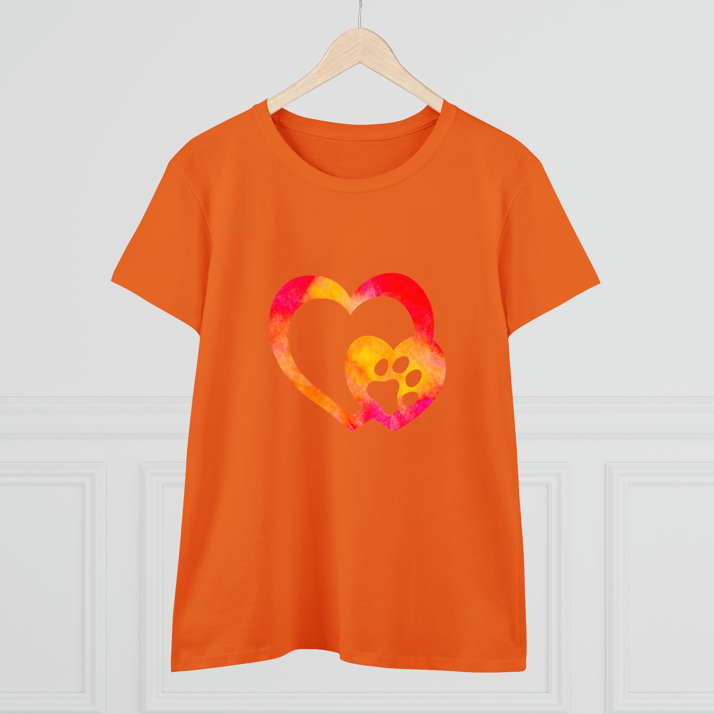 Art, Colorful, Love, Dog Paw- Adult, Semi-fitted, T-shirt