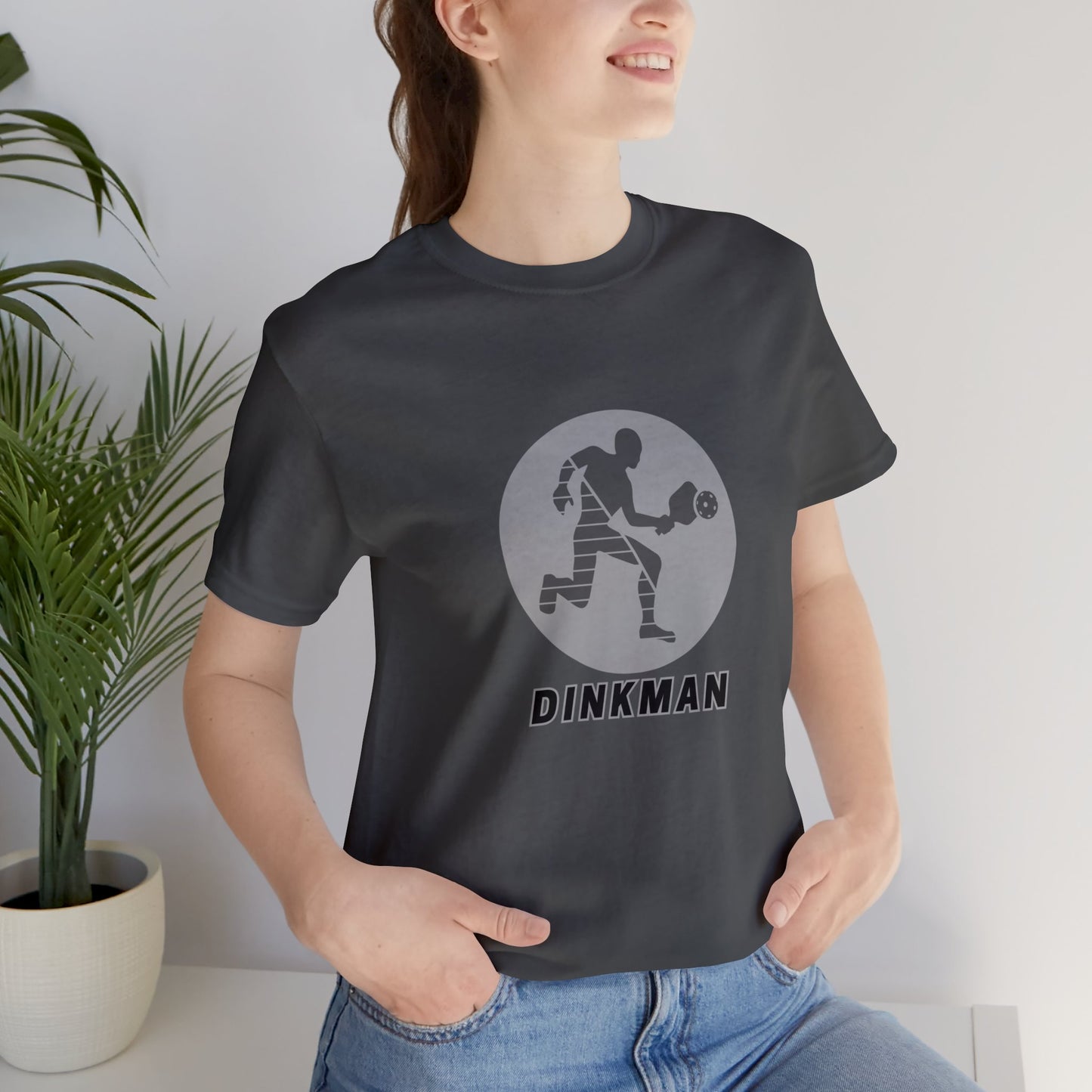 Pickleball Sports, Dinkman- Adult, Regular Fit, Soft Cotton, Smaller Size Image T-shirt