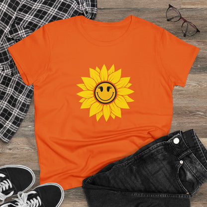 Positive, Sunflower, Nature, Gardens, Flowers, Garden- Adult, Semi-fitted, Half Caffeinated (Smaller Size Image), T-shirt