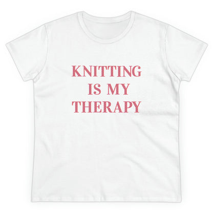 Knitting Is My Therapy- Adult, Semi-fitted T-shirt