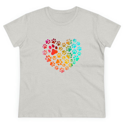 Art, Colorful, Love, Dog Paw- Adult, Semi-fitted, T-shirt