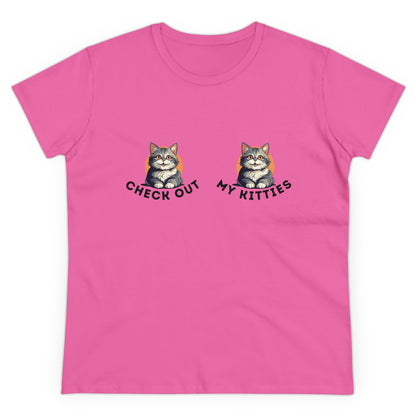 Kitty Cat T-Shirt / Check Out My Kitties Semi-Fitted Shirt / Unisex Jersey Short Sleeve Tee / Humorous Pet Clothes