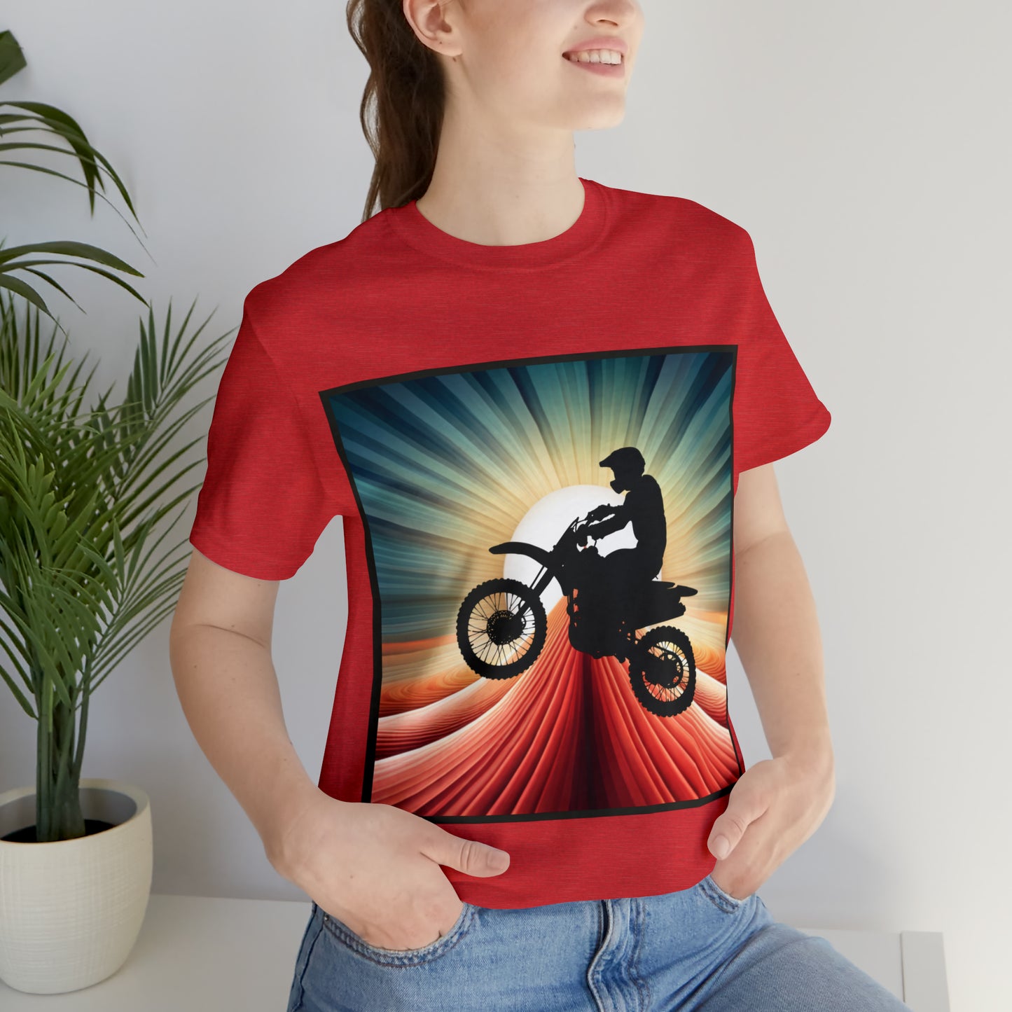 Motorcycle, Motocross, Biker- Adult, Regular Fit, Soft Cotton, Full Size Image, T-shirt