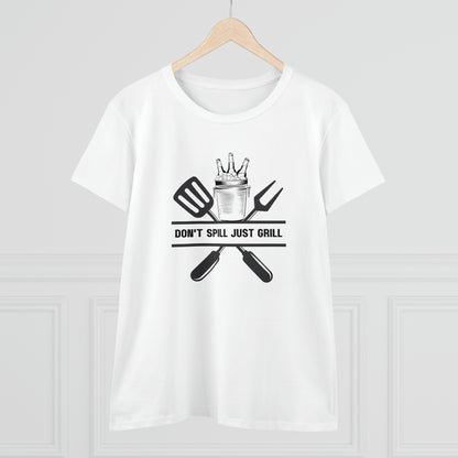 Hobby, Interests, Grilling, Don't Spill Just Grill, Family, Dad, Mom- Adult, Semi-fitted, T-shirt