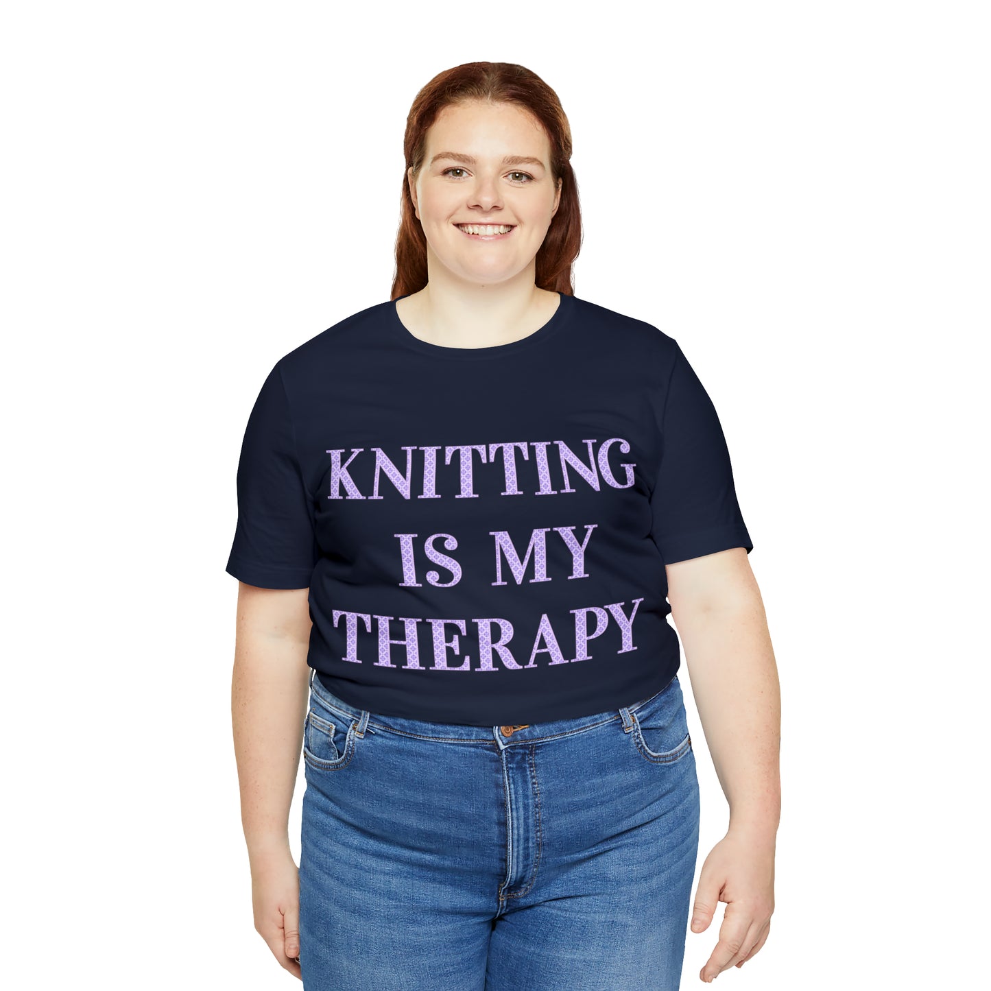 Knitting Is My Therapy- Adult, Regular Fit, Soft Cotton, T-shirt