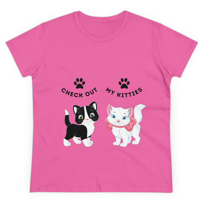 Kitty Cat T-Shirt / Check Out My Kitties Semi-Fitted Shirt / Unisex Jersey Short Sleeve Tee / Humorous Pet Clothes