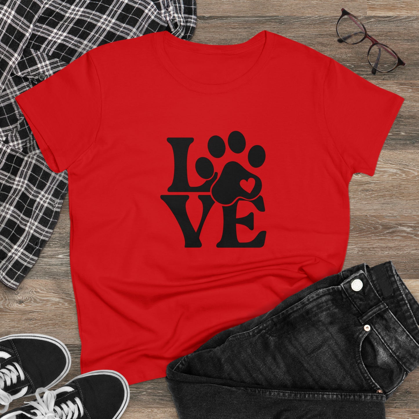 Love, Dog, Animals, Words- Adult, Semi-fitted, T-shirt