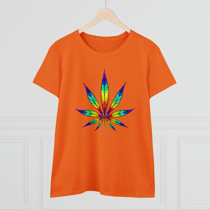 Art, Colorful Leaf, Nature- Adult, Semi-fitted T-shirt