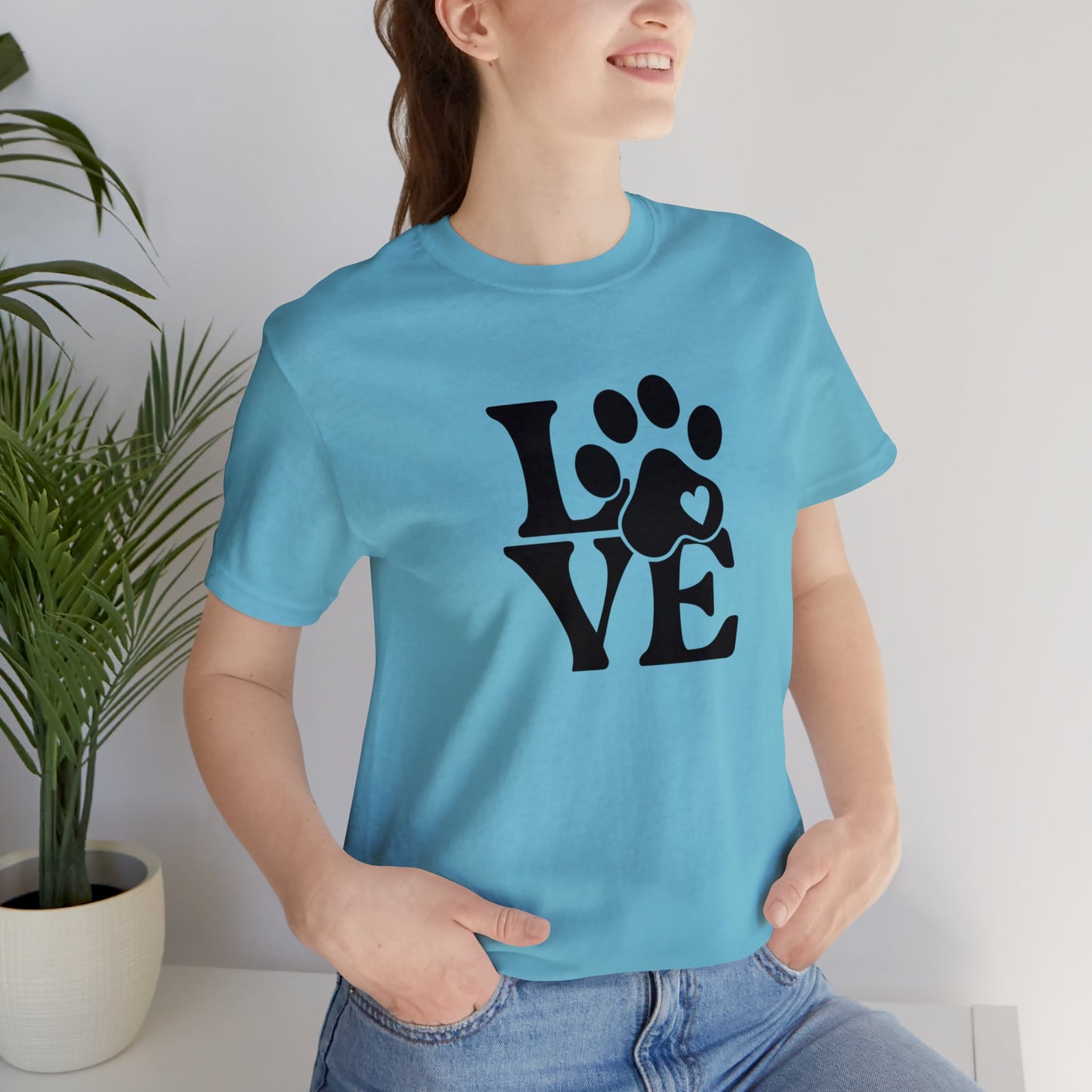Love, Dog, Animals, Words- Adult, Regular Fit, Soft Cotton, T-shirt