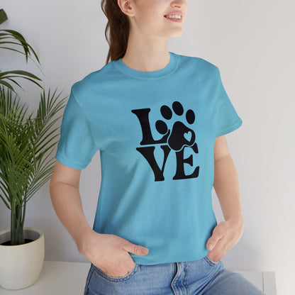 Love, Dog, Animals, Words- Adult, Regular Fit, Soft Cotton, T-shirt