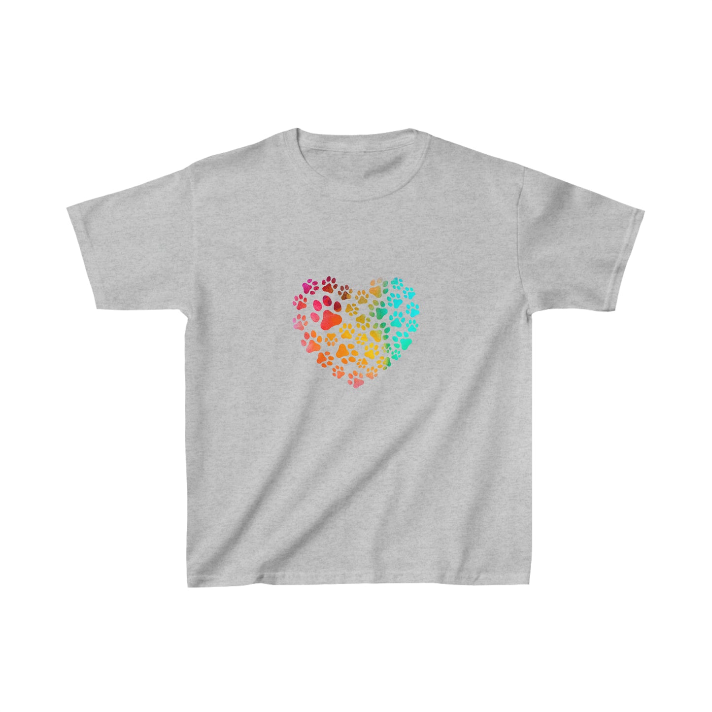 Art, Colorful, Love, Dog Paw- Kids, Child, Heavy Cotton, T-shirt
