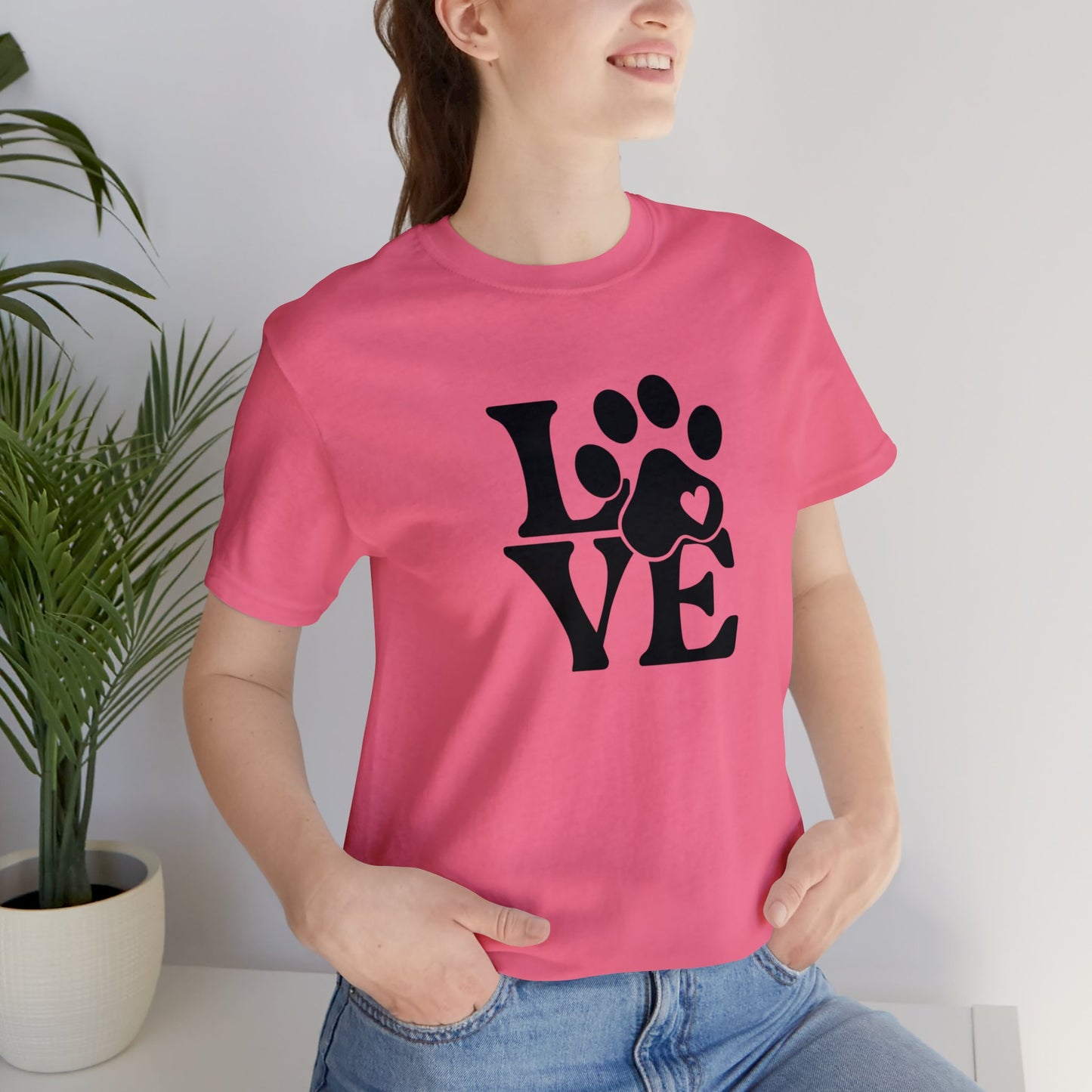 Love, Dog, Animals, Words- Adult, Regular Fit, Soft Cotton, T-shirt