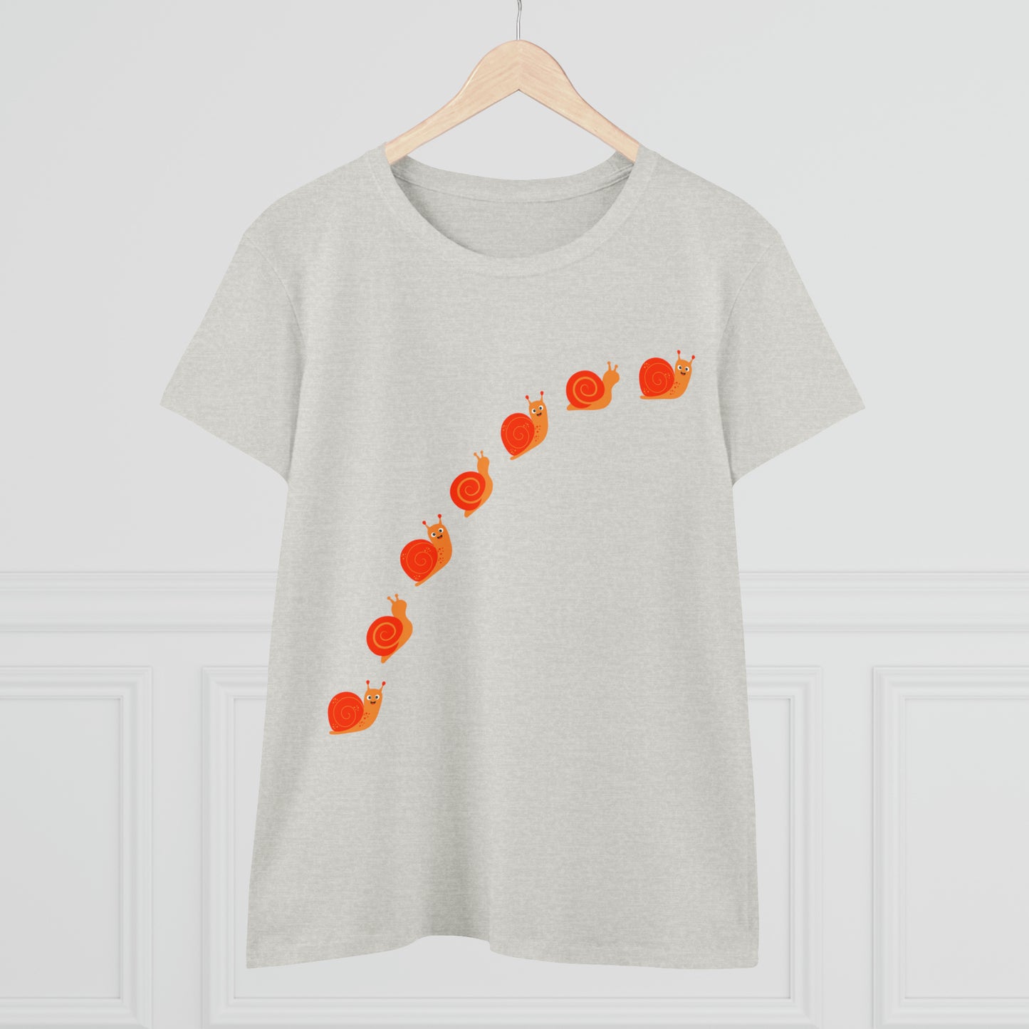 Snail Crossing Bugs, Animals, Nature, Plants, Garden- Adult, Semi-fitted, T-shirt