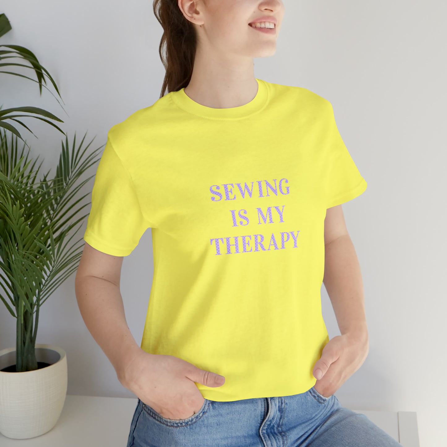 Sewing Is My Therapy- Adult, Regular Fit, Soft Cotton, Smaller Size Image, T-shirt