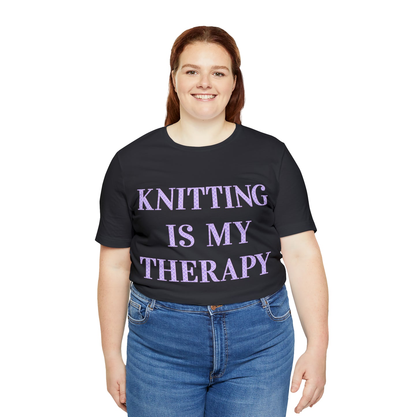 Knitting Is My Therapy- Adult, Regular Fit, Soft Cotton, T-shirt